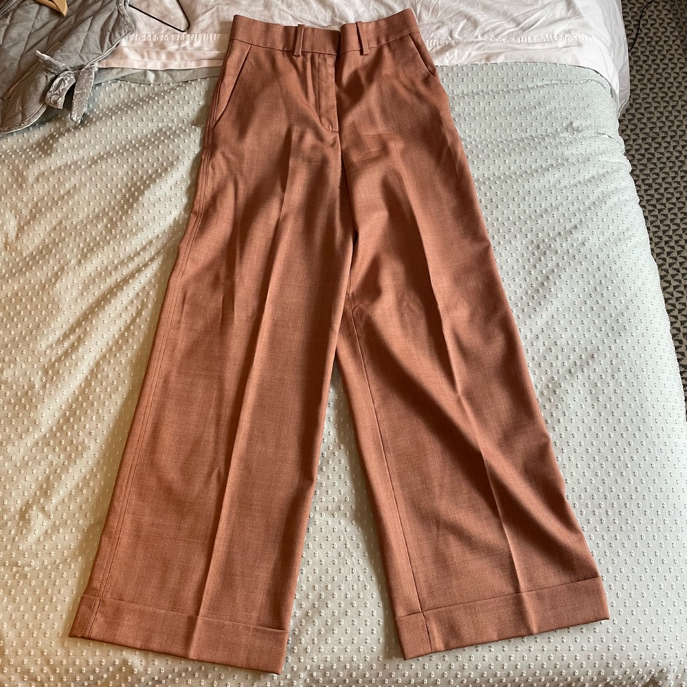 COS Wide Leg High Rise Copper Rust 1970s Style Trousers Size 2 - Picture 4 of 4